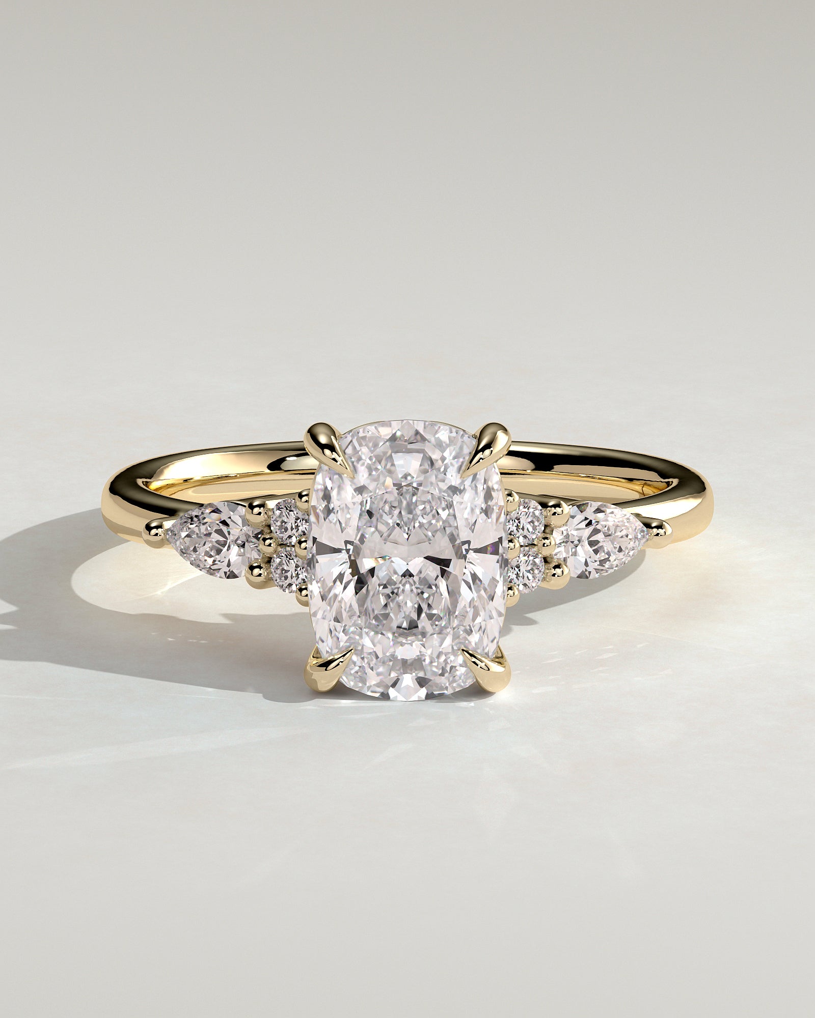 Round Halo, Pave & Split Shank Engagement Ring – 1.93 CT Lab Grown Diamond