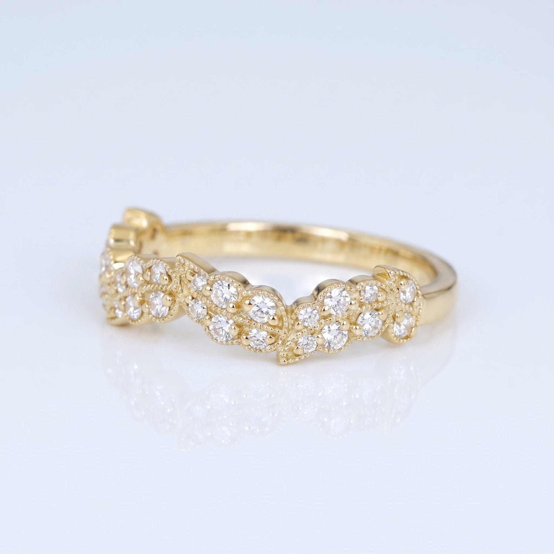 0.2 TCW Round Diamond Half Eternity DEF/VVS Lab Grown Wedding Band