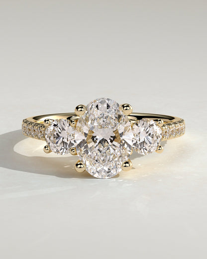 Round Halo, Pave & Split Shank Engagement Ring – 1.93 CT Lab Grown Diamond