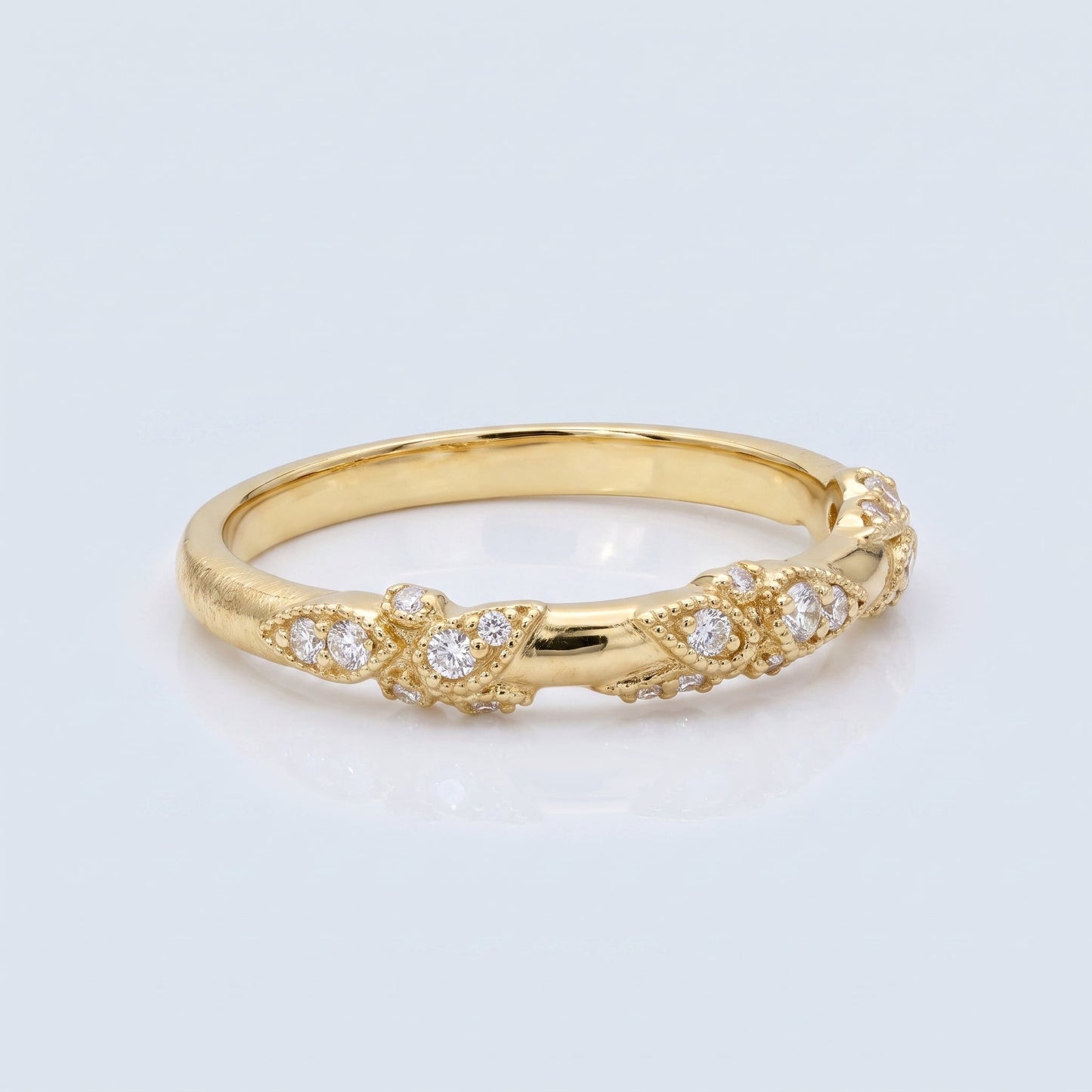 0.2 TCW Round Diamond Half Eternity DEF/VVS Lab Grown Wedding Band