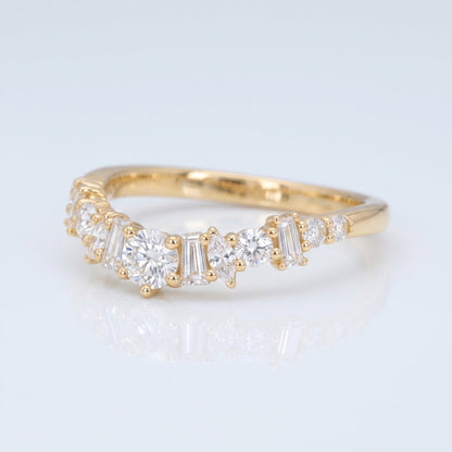0.2 TCW Round Diamond Half Eternity DEF/VVS Lab Grown Wedding Band