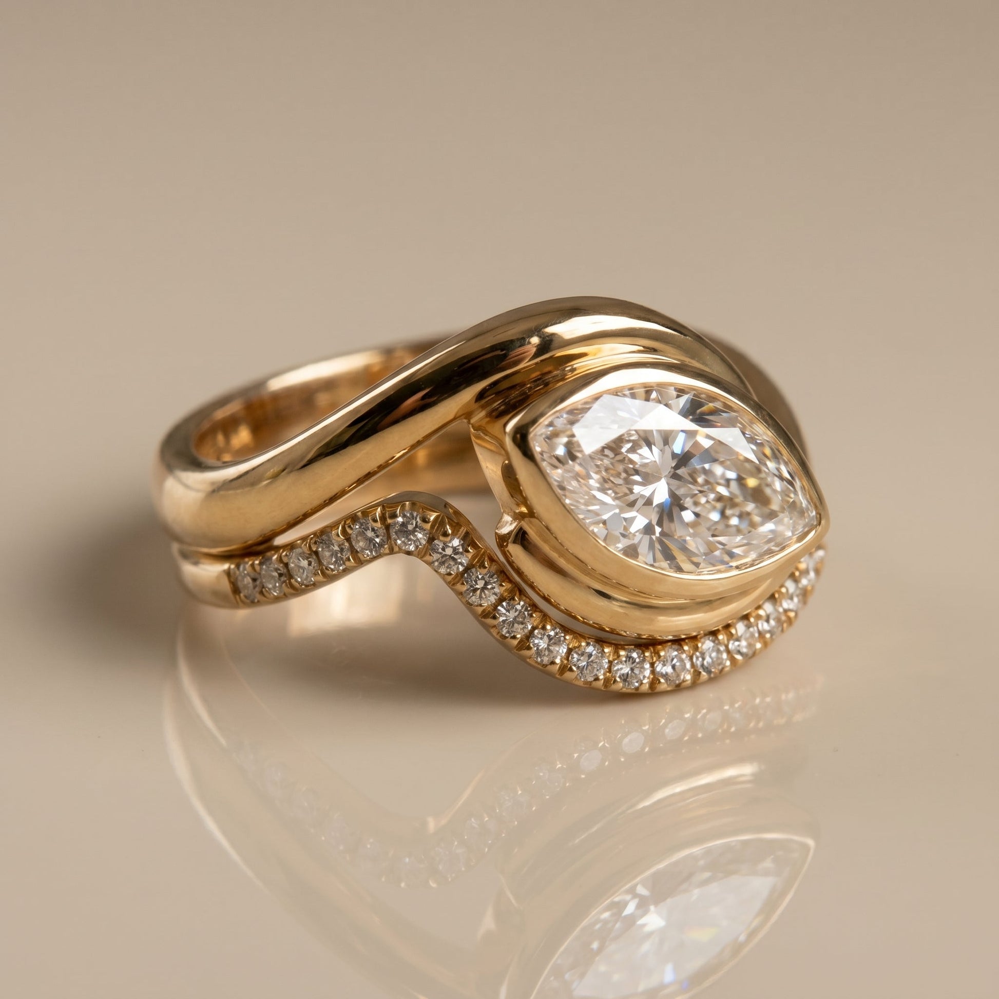 1.0 CT Round Solitaire Moissanite Diamond Bridal Ring Set