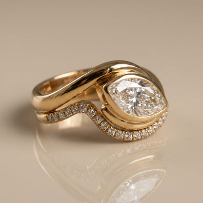 1.0 CT Round Solitaire Moissanite Diamond Bridal Ring Set