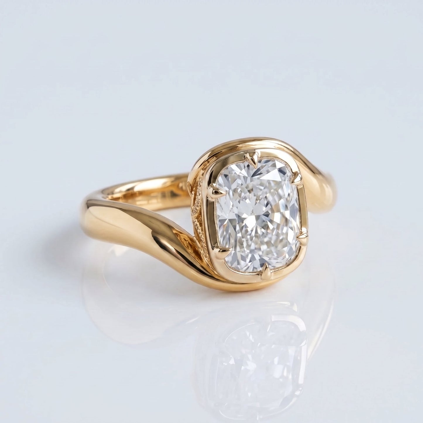 Marquise Swirl Solitaire Engagement Ring – 1 CT Lab Grown Diamond