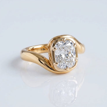 Marquise Swirl Solitaire Engagement Ring – 1 CT Lab Grown Diamond