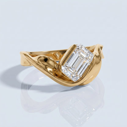 Marquise Swirl Solitaire Engagement Ring – 1 CT Lab Grown Diamond