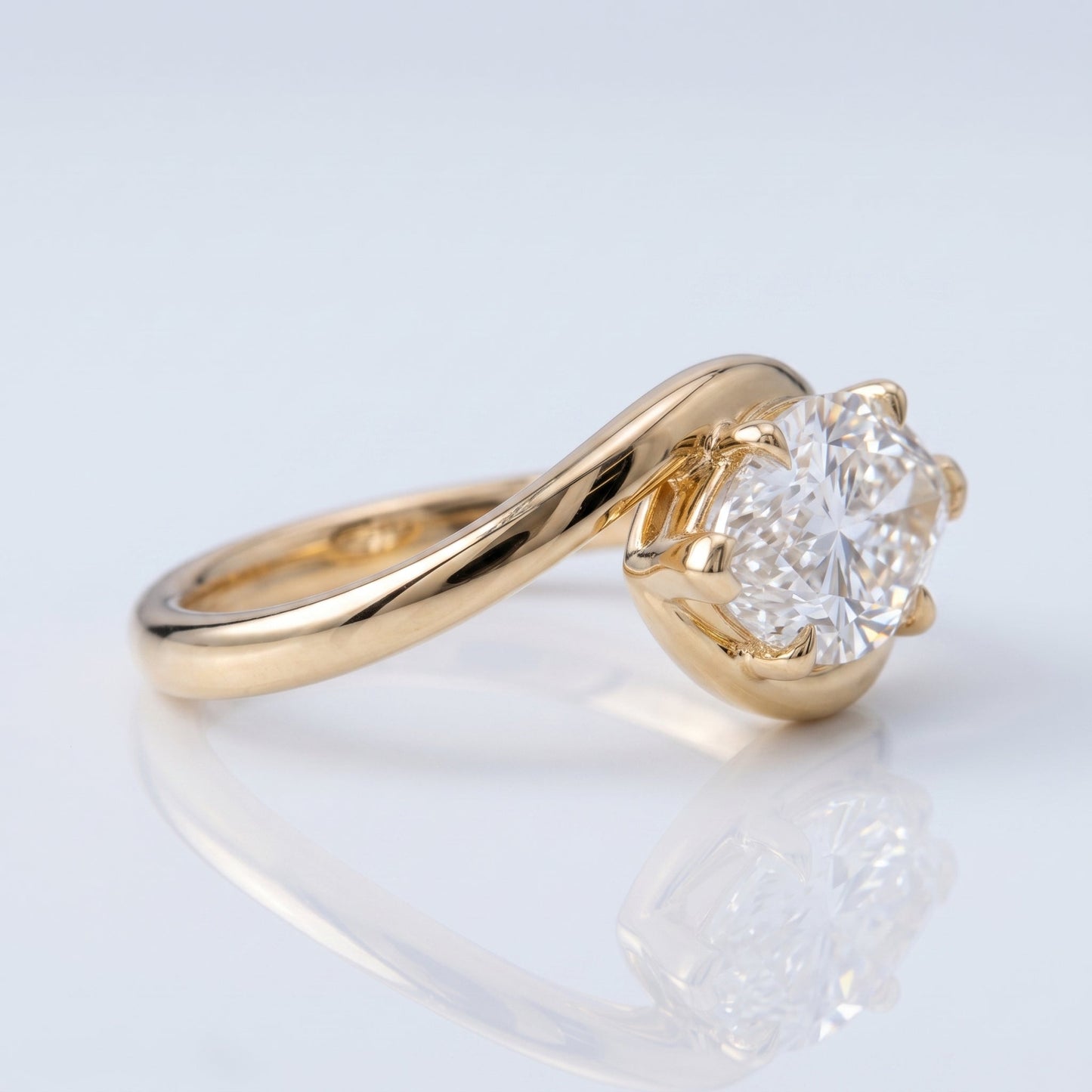 Marquise Swirl Solitaire Engagement Ring – 1 CT Lab Grown Diamond