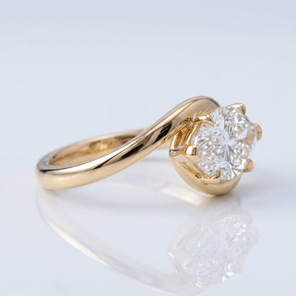 Marquise Swirl Solitaire Engagement Ring – 1 CT Lab Grown Diamond