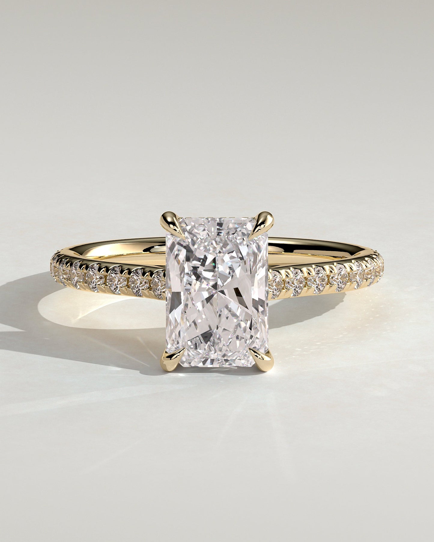 Round Halo, Pave & Split Shank Engagement Ring – 1.93 CT Lab Grown Diamond