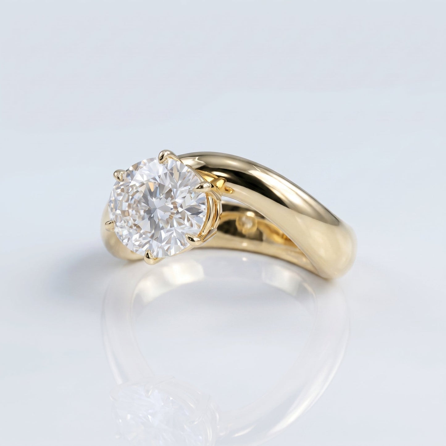Marquise Swirl Solitaire Engagement Ring – 1 CT Lab Grown Diamond
