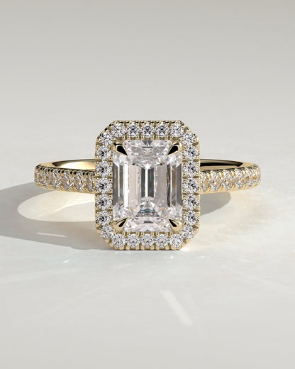 Round Halo, Pave & Split Shank Engagement Ring – 1.93 CT Lab Grown Diamond