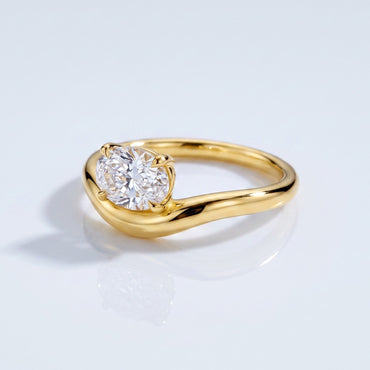 Marquise Swirl Solitaire Engagement Ring – 1 CT Lab Grown Diamond