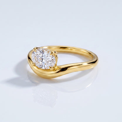 Marquise Swirl Solitaire Engagement Ring – 1 CT Lab Grown Diamond