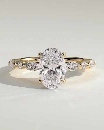 Round Halo, Pave & Split Shank Engagement Ring – 1.93 CT Lab Grown Diamond
