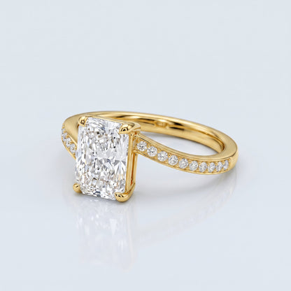 Marquise Swirl Solitaire Engagement Ring – 1 CT Lab Grown Diamond