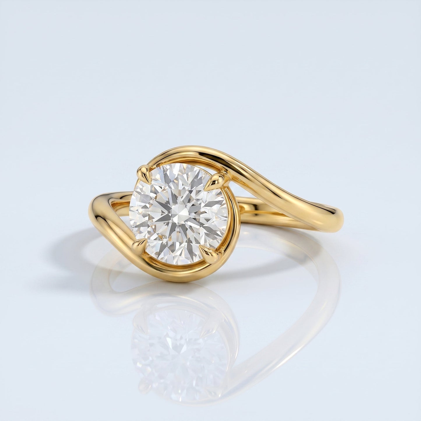 Marquise Swirl Solitaire Engagement Ring – 1 CT Lab Grown Diamond
