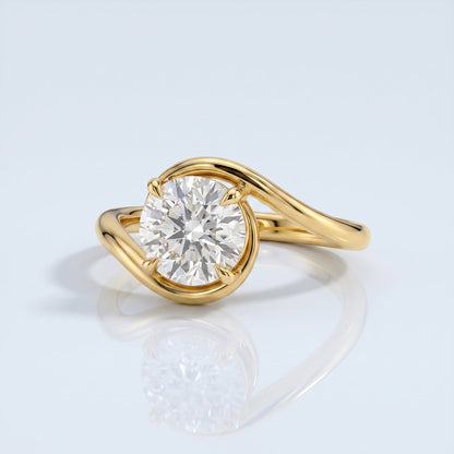 Marquise Swirl Solitaire Engagement Ring – 1 CT Lab Grown Diamond