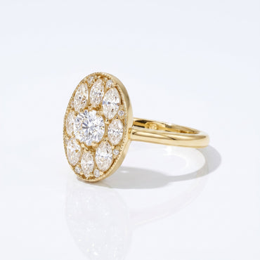 Marquise Swirl Solitaire Engagement Ring – 1 CT Lab Grown Diamond