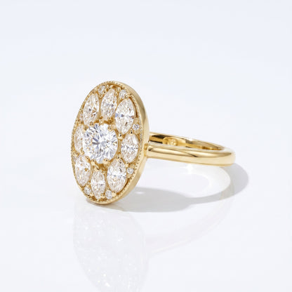 Marquise Swirl Solitaire Engagement Ring – 1 CT Lab Grown Diamond
