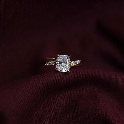 Marquise Cut Cluster Styled Lab Grown Diamond Engagement Ring