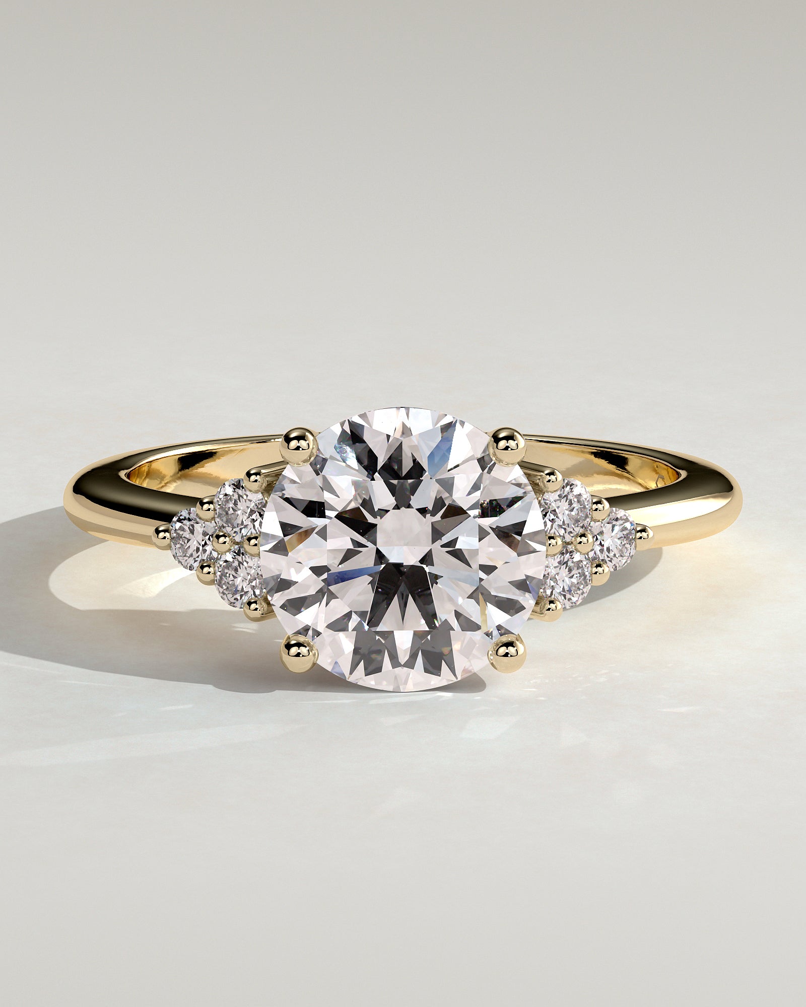Round Halo, Pave & Split Shank Engagement Ring – 1.93 CT Lab Grown Diamond