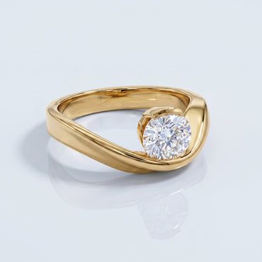 Marquise Swirl Solitaire Engagement Ring – 1 CT Lab Grown Diamond
