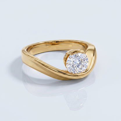 Marquise Swirl Solitaire Engagement Ring – 1 CT Lab Grown Diamond