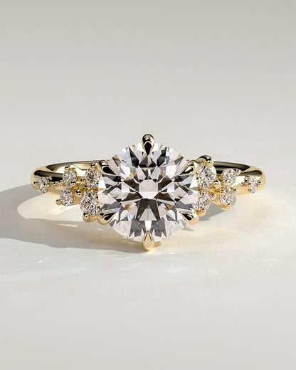 Round Halo, Pave & Split Shank Engagement Ring – 1.93 CT Lab Grown Diamond