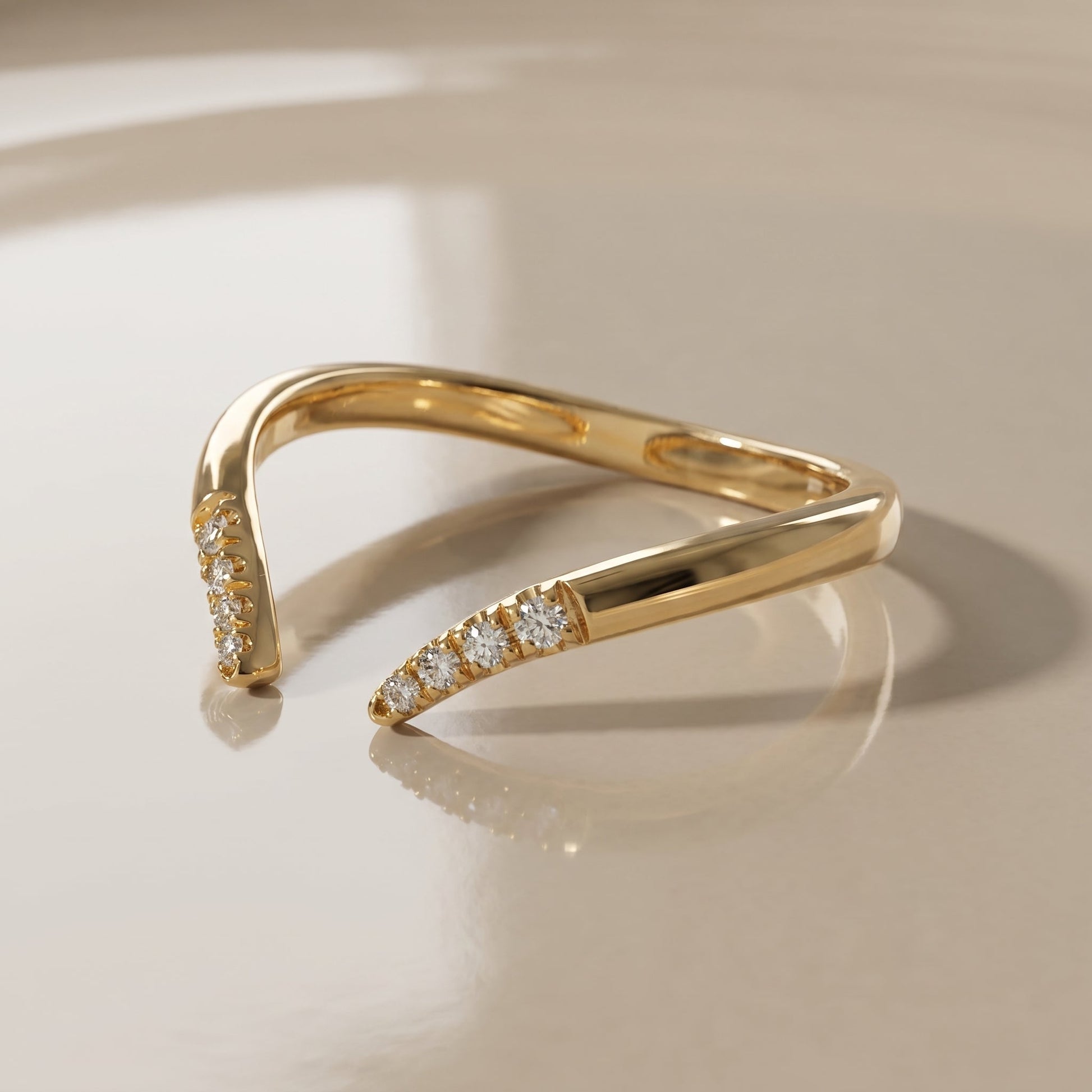 0.13 TCW Round Twisted DEF/VVS Lab Grown Diamond Wedding Band