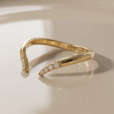 0.13 TCW Round Twisted DEF/VVS Lab Grown Diamond Wedding Band