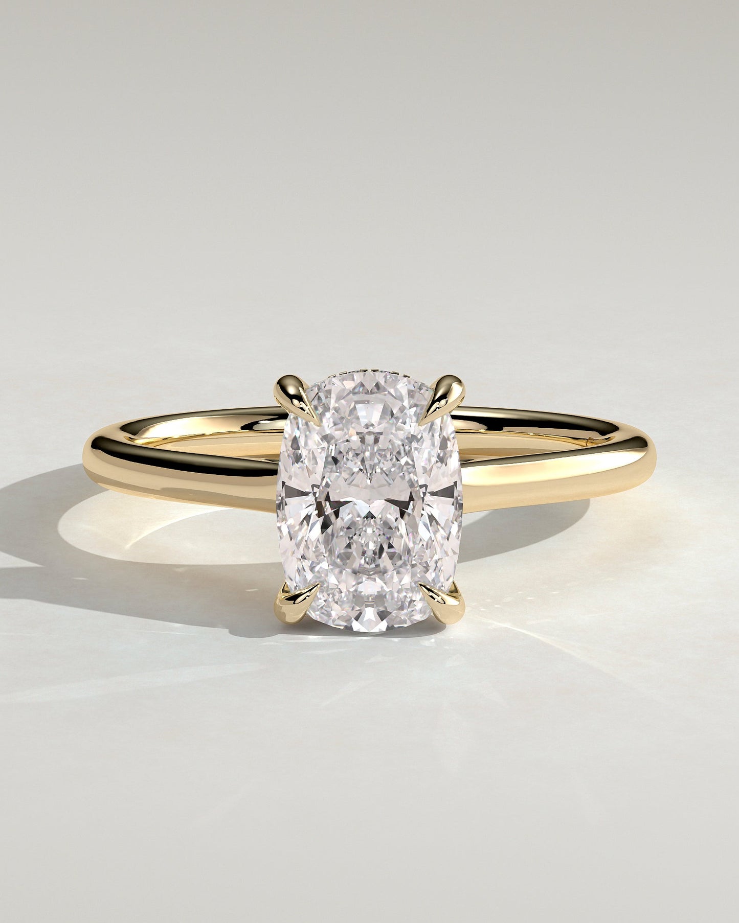Round Halo, Pave & Split Shank Engagement Ring – 1.93 CT Lab Grown Diamond