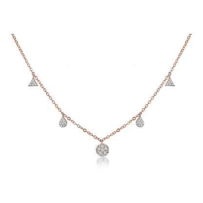 0.60 TCW Round Moissanite Diamond Necklace in Solid Gold 4