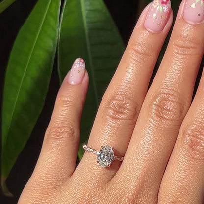 1.5 CT Oval Cut Curved Vintage Lab Grown Diamond Bridal Ring Set