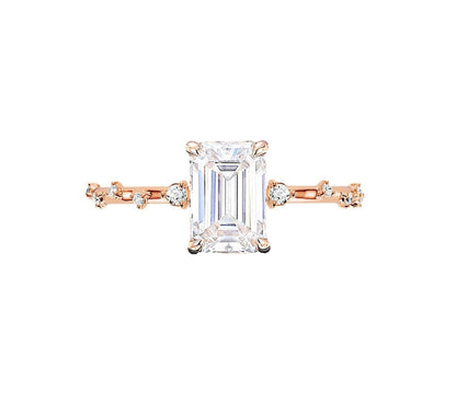 Marquise Shaped Three Stone Lab Grown Diamond Engagement Ring