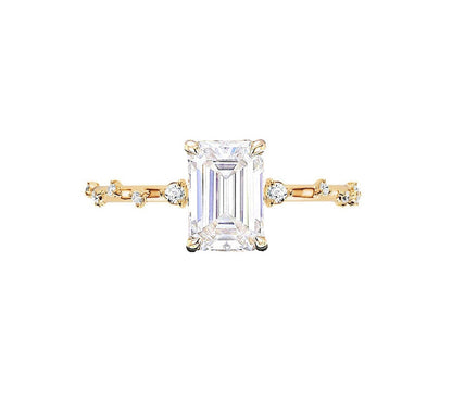 Marquise Shaped Three Stone Lab Grown Diamond Engagement Ring