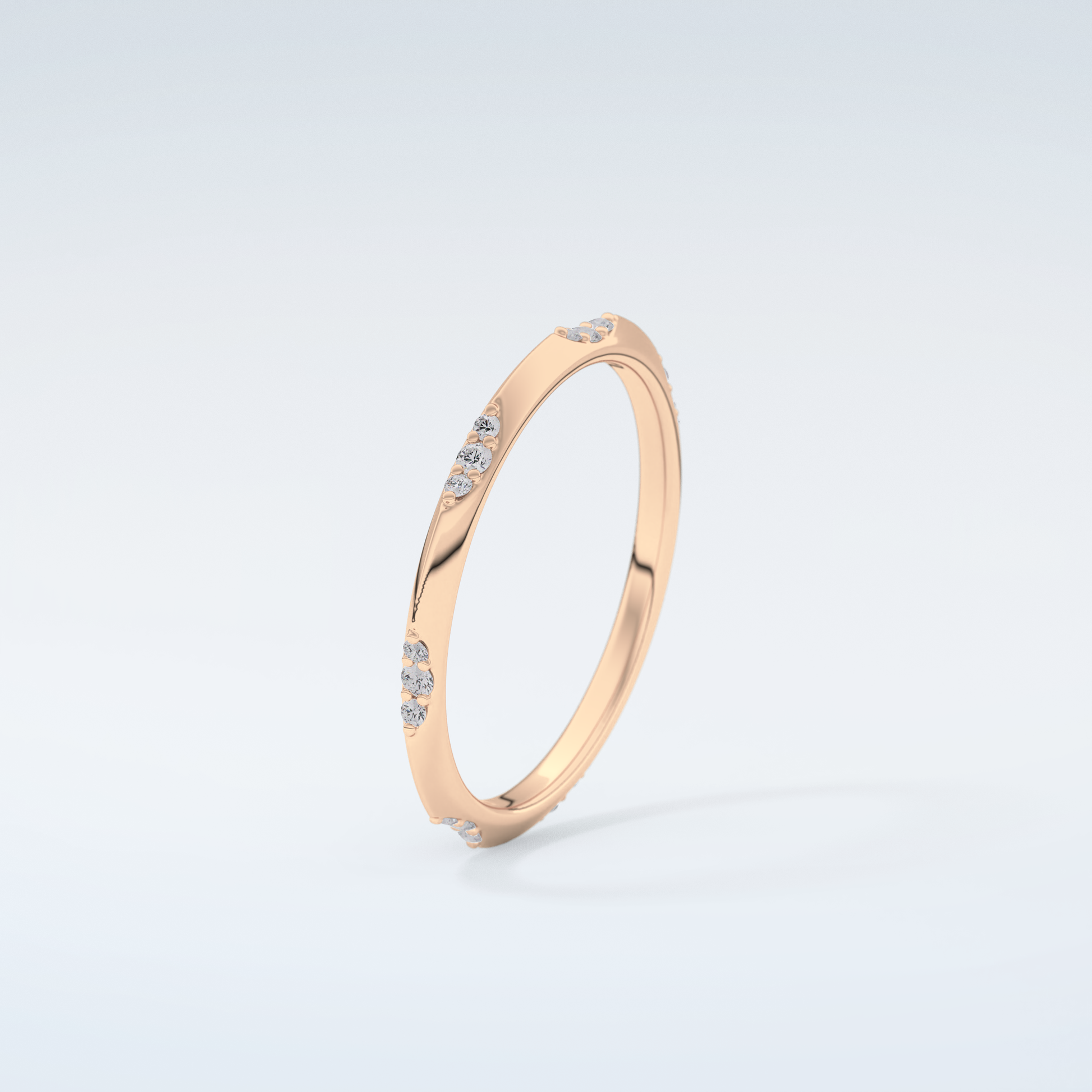 0.09 TCW Round Shaped Moissanite Wedding Band 12
