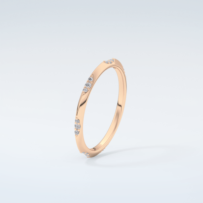 0.09 TCW Round Shaped Moissanite Wedding Band 12