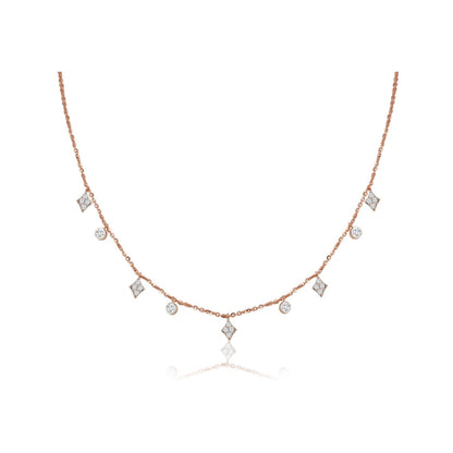 1.0 TCW Round Moissanite Diamond Necklace in Solid Gold 1
