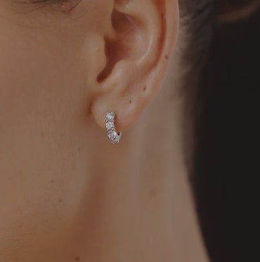 0.9 TCW Round Shaped Lab Grown Diamond Hoop Earrings