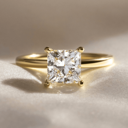 Marquise Shaped Three Stone Lab Grown Diamond Engagement Ring