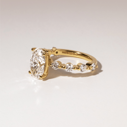 Marquise Shaped Three Stone Lab Grown Diamond Engagement Ring