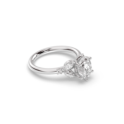 Marquise Shaped Three Stone Lab Grown Diamond Engagement Ring