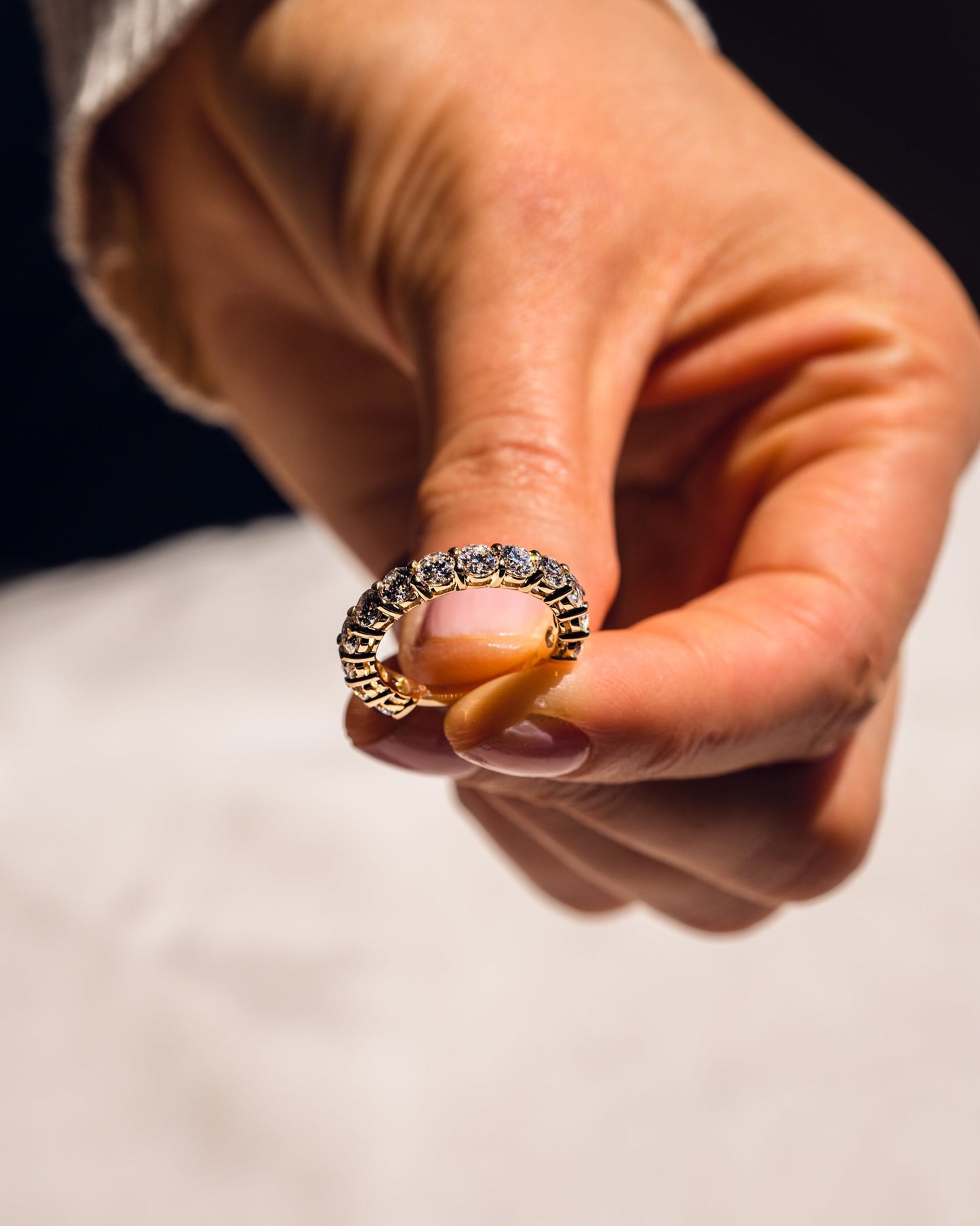 2.4 CT Round Half Eternity Lab Grown Diamond Wedding Band