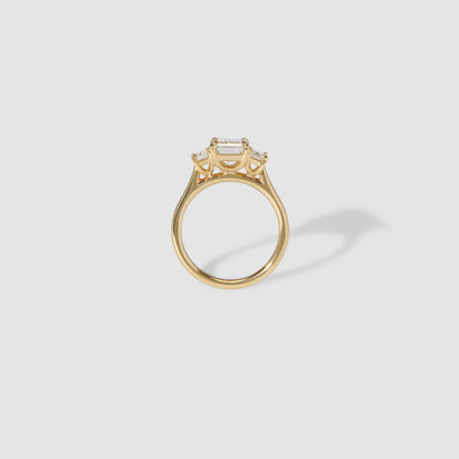 1.25 CT Emerald Cut Three Stones Lab Grown Diamond Engagement Ring