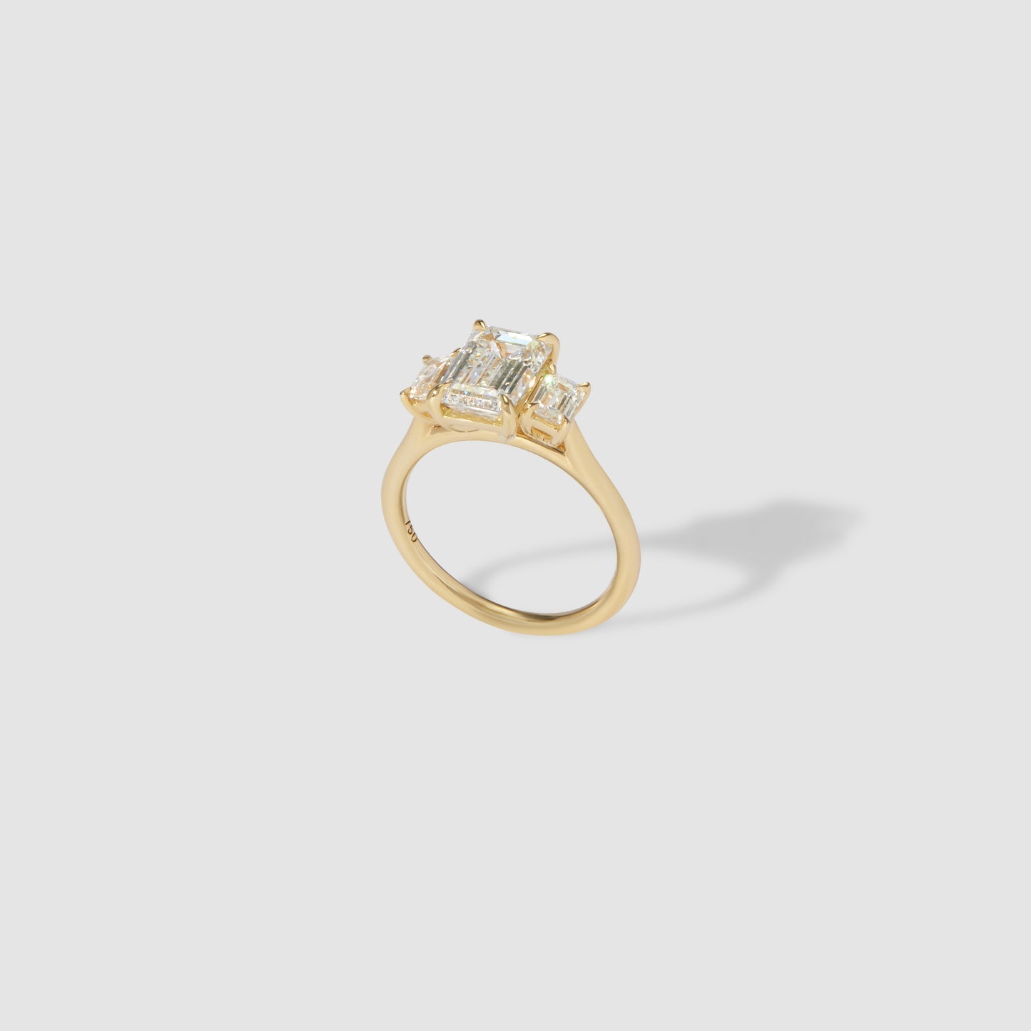 1.25 CT Emerald Cut Three Stones Lab Grown Diamond Engagement Ring