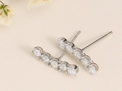 0.30 TCW Round Cut Moissanite Stud Earrings in Gold 6