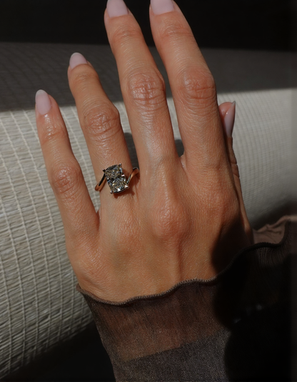 2.5 CT Elongated Cushion Cut Classic Plain Stacking Lab Grown Diamond Bridal Ring Set