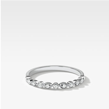 0.25 TCW Round Shaped Half Eternity Lab Grown Diamond Wedding Band