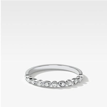 0.25 TCW Round Shaped Half Eternity Lab Grown Diamond Wedding Band