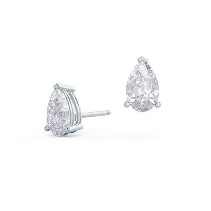 1.50 TCW Pear Shape Moissanite Stud Earrings in Gold 5